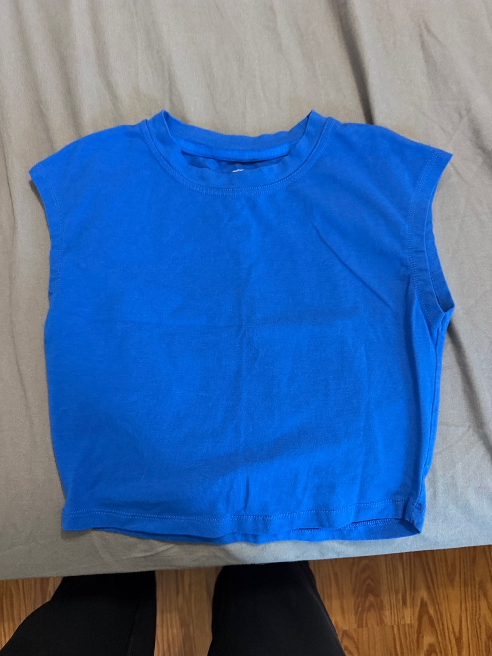 Dfyne Royal Blue Crop Sleeve Top